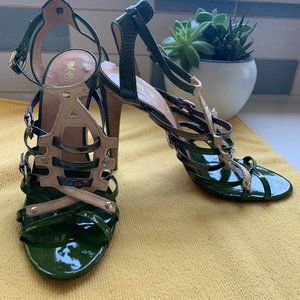 L.A.M.B. Patent Leather Heeled Sandals